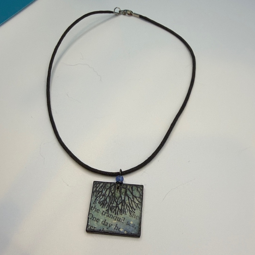 Artistic Pendant Necklace with Black Cord